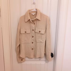Cream Button Down Shacket
